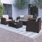 Flash Furniture 4 Piece Chocolate Brown Outdoor Faux Rattan Set DAD-SF-112T-CBN-GG - alternate 1